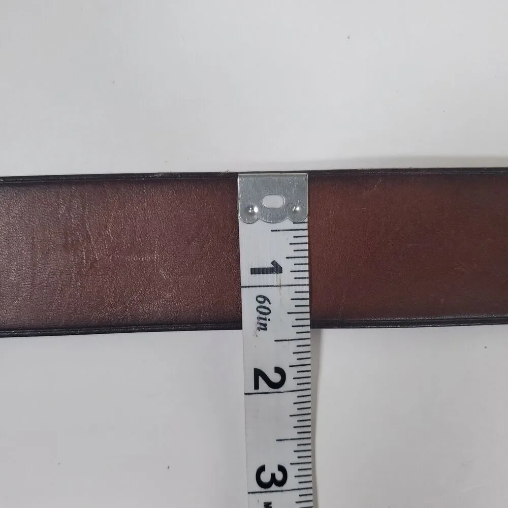 VTG Lauren Ralph Lauren Women’s Brown Leather Belt Large Western Floral Engraved - Picture 8 of 11